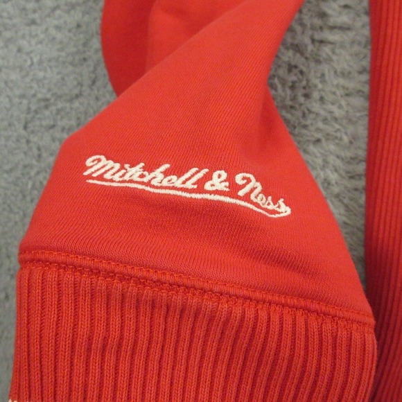 Mitchell & Ness Mens 49ers Niners San Francisco Hoodie size L Full Zip Distress - Picture 2 of 12